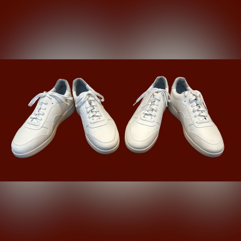 NWOB Everlane The ReLeather® Court Sneaker Off White with Gray, Size 9. - Picture 6 of 15
